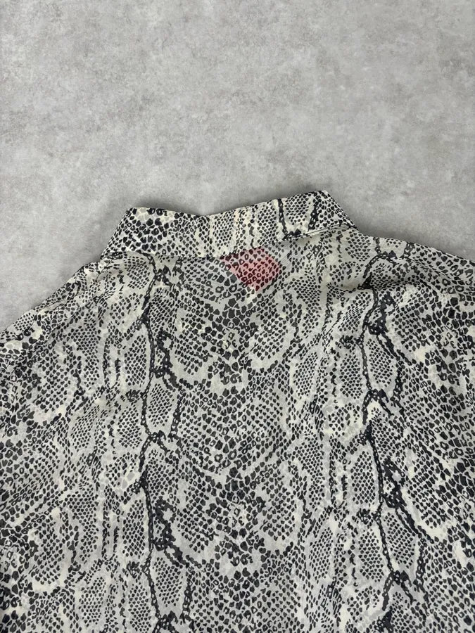 Versace Jeans Grey Python Print Silk Shirt  IChqEbZ 5