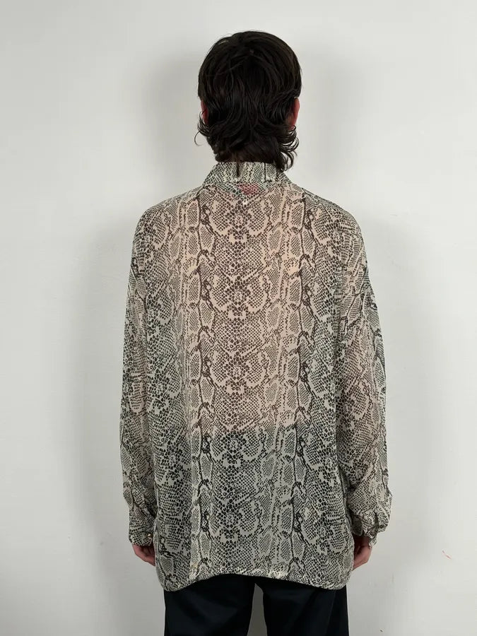 Versace Jeans Grey Python Print Silk Shirt  IChqEbZ 2