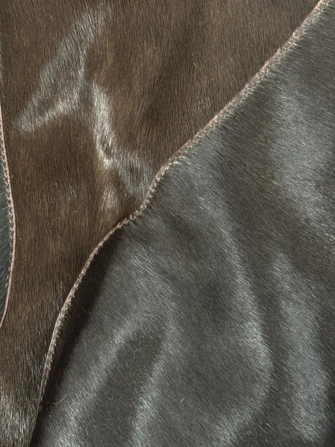 2000s Versace Dark Brown Pony Hair Lace-Back Bomber Jacket  HJMPilY 10