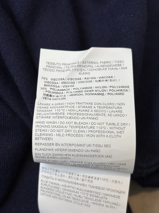 Versace Navy Cotton Rhinestone Embellished Sweater nlPHlXi 11