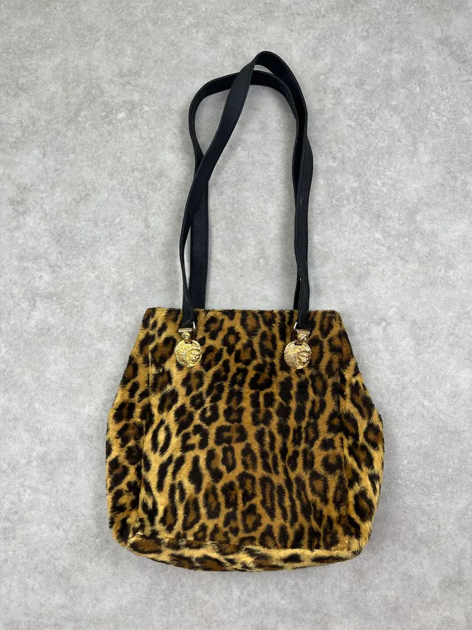 Versace Leopard Faux Fur Shoulder Bag rKdnrNm 0
