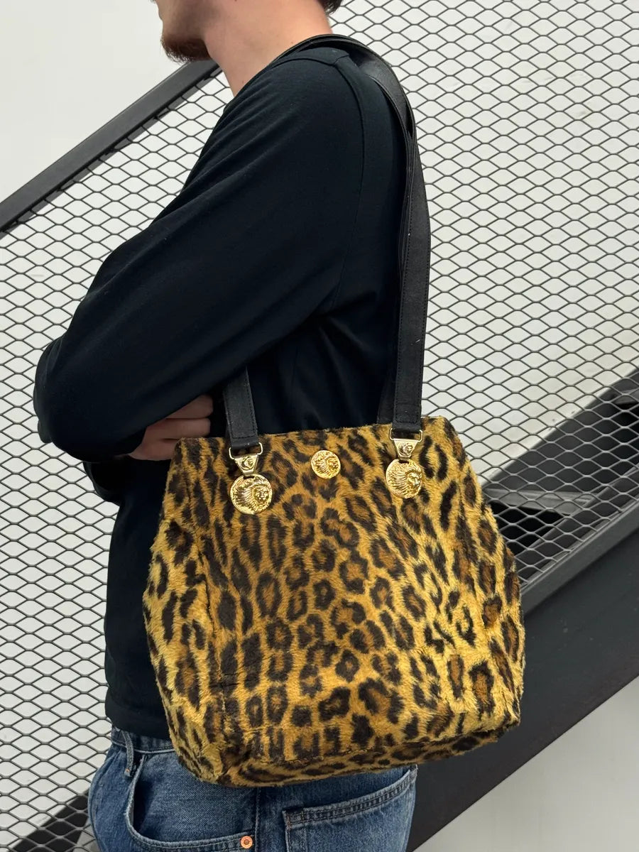Versace Leopard Faux Fur Shoulder Bag rKdnrNm 2