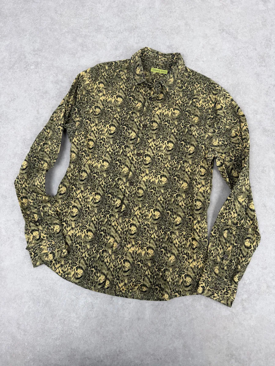 Versace Leopard Print Mafia Shirt ExKmrca 4