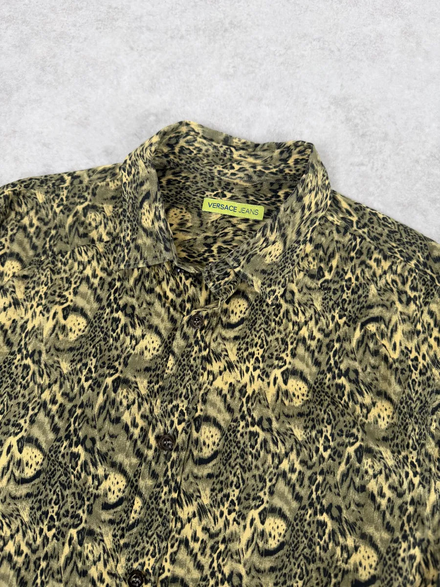 Versace Leopard Print Mafia Shirt ExKmrca 5