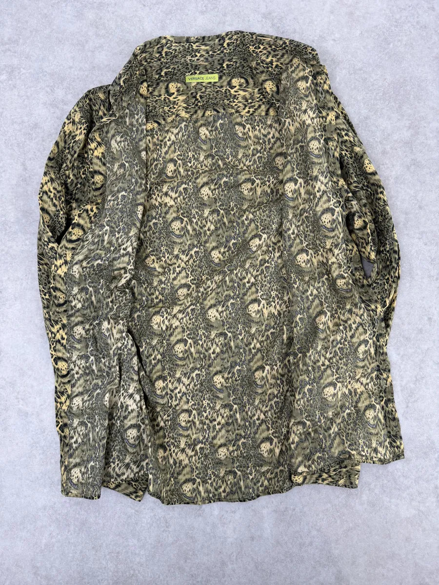 Versace Leopard Print Mafia Shirt ExKmrca 6