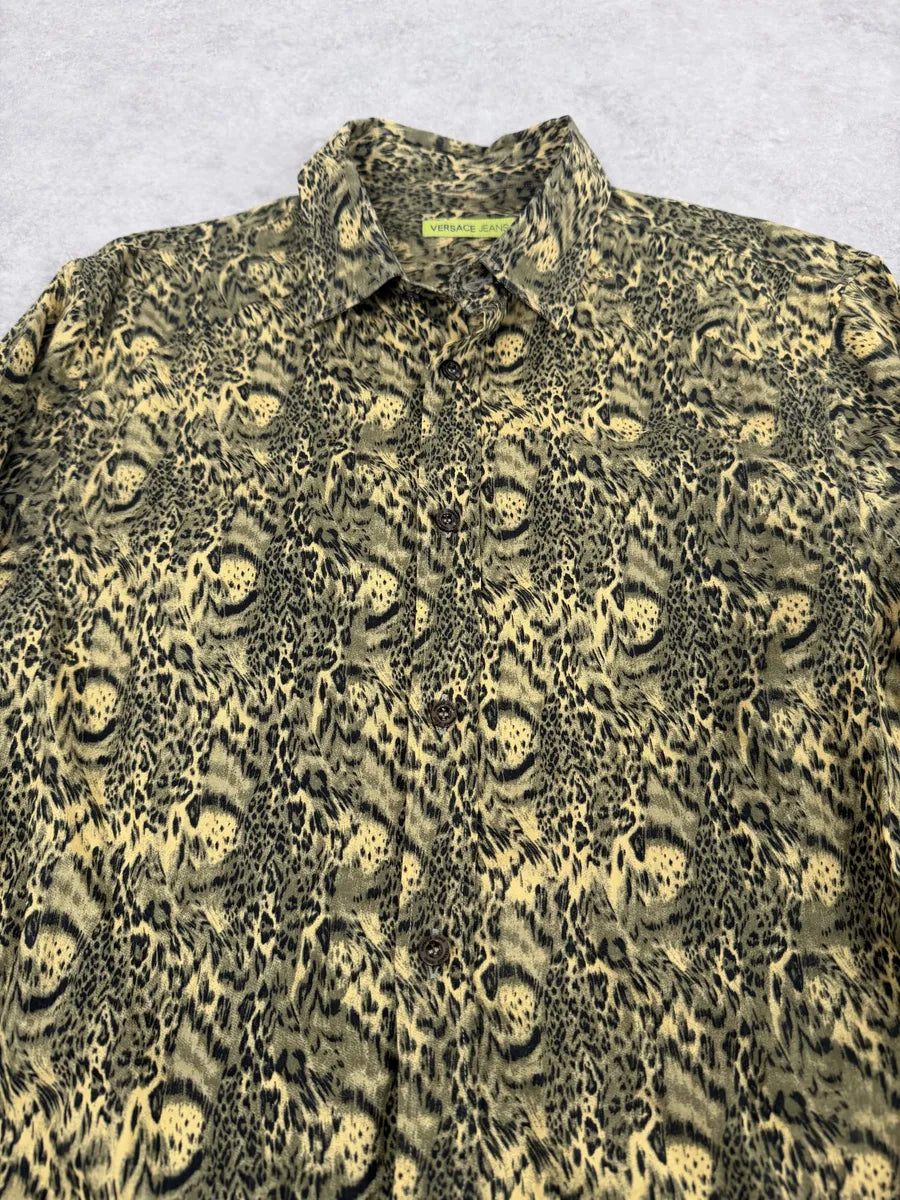 Versace Leopard Print Mafia Shirt ExKmrca 8