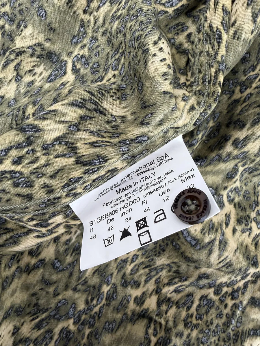 Versace Leopard Print Mafia Shirt ExKmrca 9