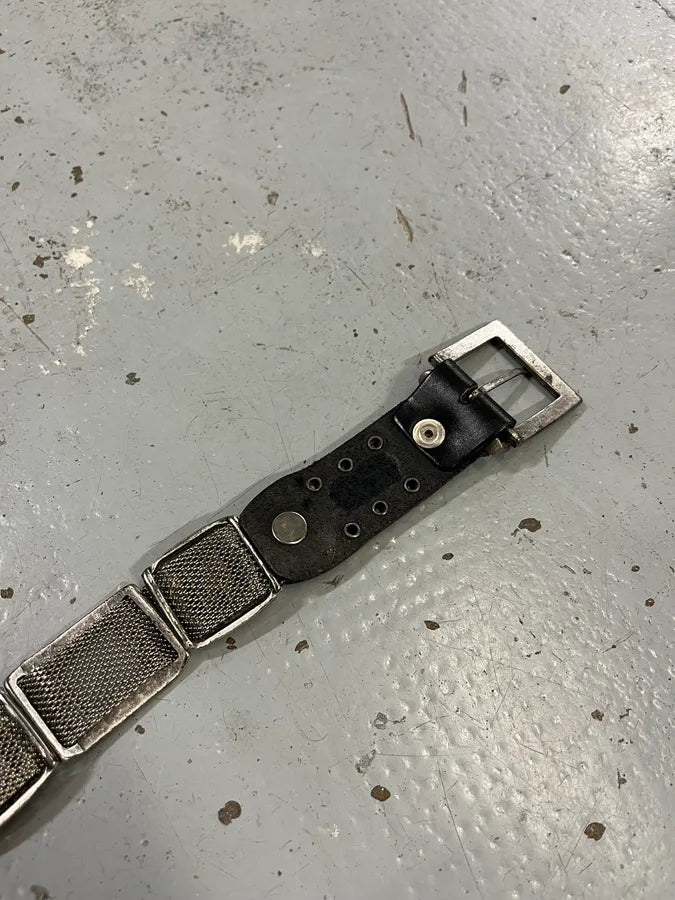 Versace Medusa Metallic Silver Leather Belt mZbXBqh 7