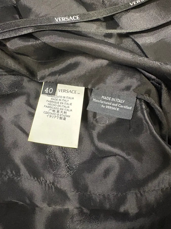 Versace Metal Hook Black Leather Dress (S) HHGugZe 9