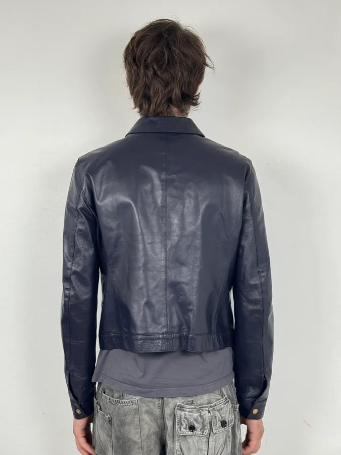 2000s Versace Purple Leather Gold Hardware Jacket RGmjBPy 2