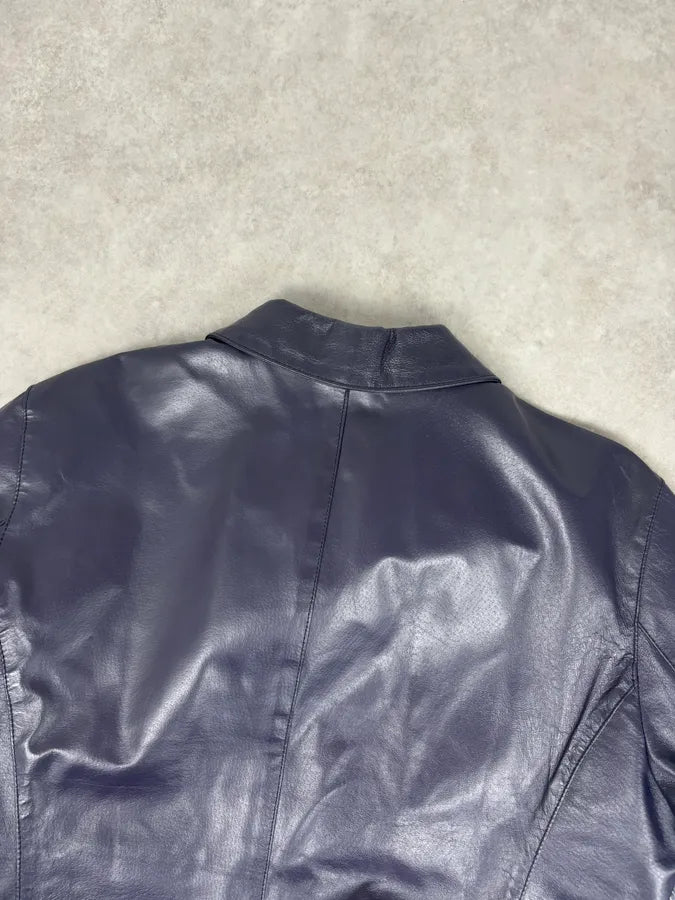 2000s Versace Purple Leather Gold Hardware Jacket RGmjBPy 5
