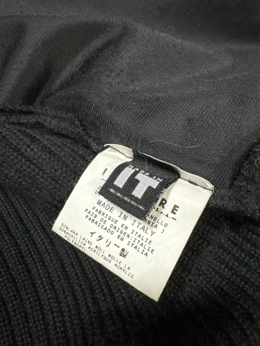 Versace Pony Hair Black Hybrid Zip-up Knitted Sweater (S/M) UkPBVuC 10