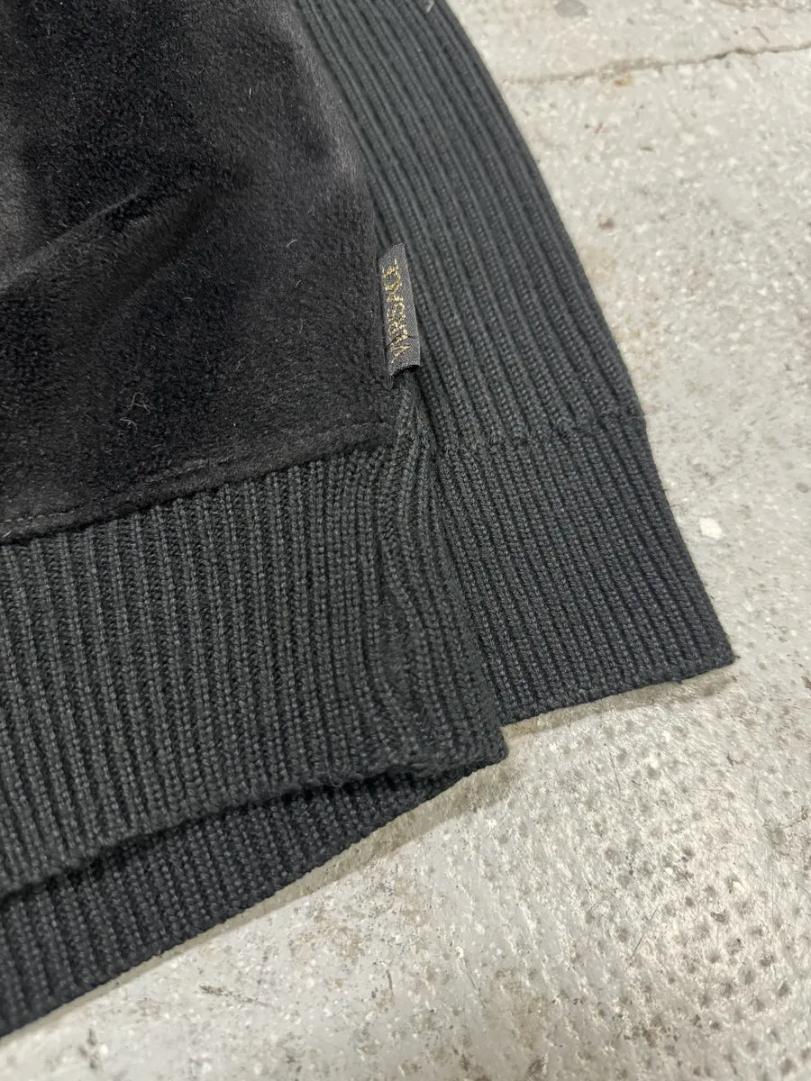 Versace Pony Hair Black Hybrid Zip-up Knitted Sweater (S/M) UkPBVuC 5