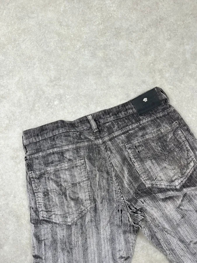 AW2003 Versace Raw Grey Corduroy Ribbed Pants HywvnCc 7