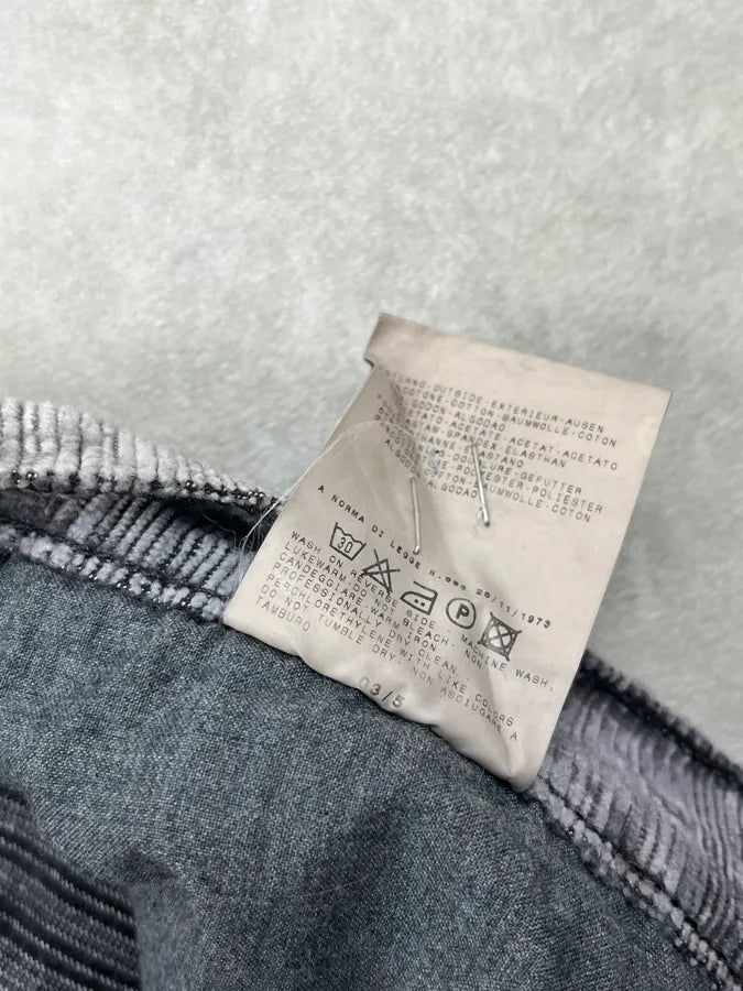 AW2003 Versace Raw Grey Corduroy Ribbed Pants HywvnCc 11