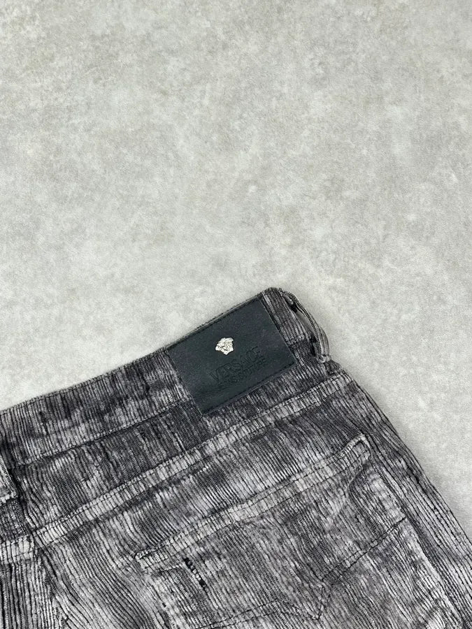 AW2003 Versace Raw Grey Corduroy Ribbed Pants HywvnCc 10