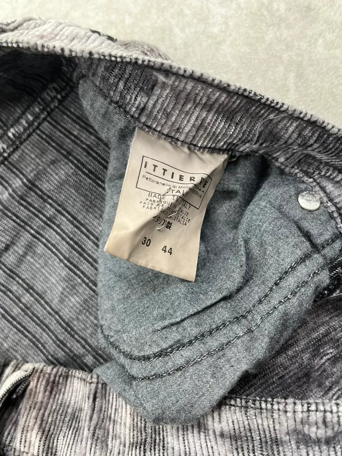 AW2003 Versace Raw Grey Corduroy Ribbed Pants HywvnCc 12