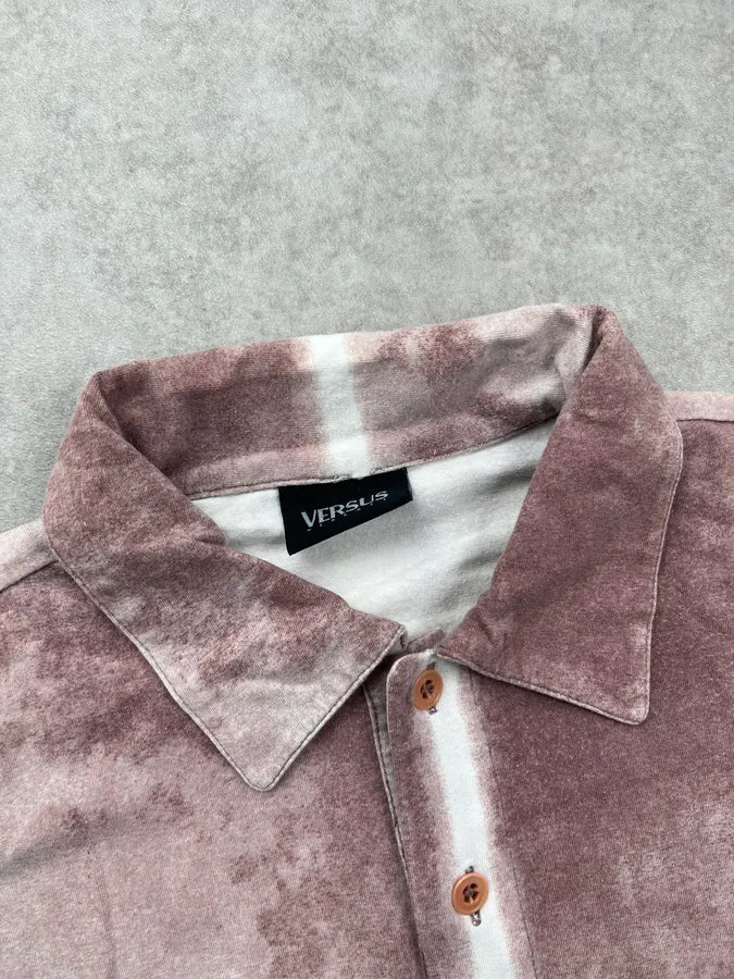 2000s Versace Rose Velvet Tie-Dye Polo WqTzPZH 7