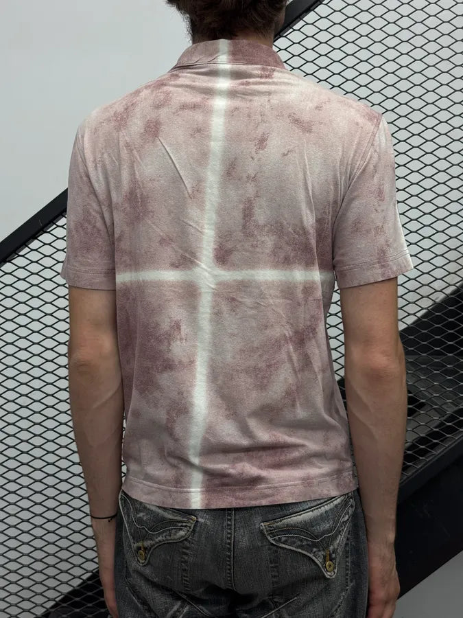 2000s Versace Rose Velvet Tie-Dye Polo WqTzPZH 2