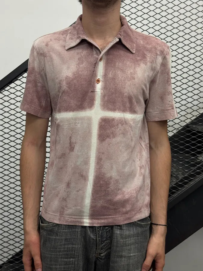 2000s Versace Rose Velvet Tie-Dye Polo WqTzPZH 1