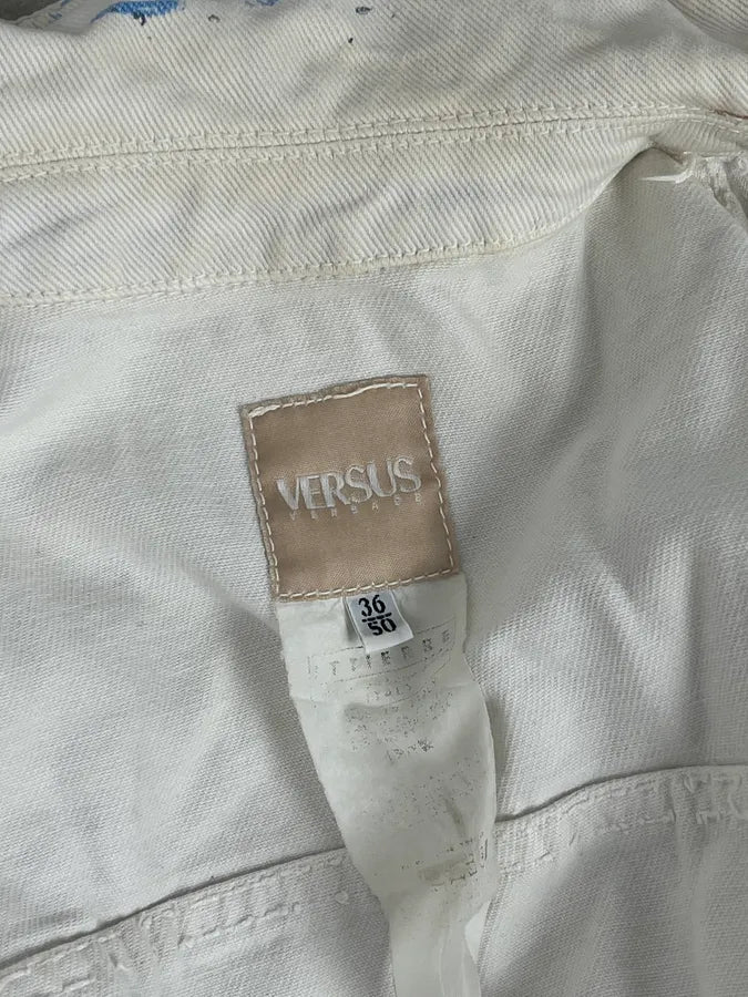 Versace Royal Erased White Denim Jacket edrrLwf 9