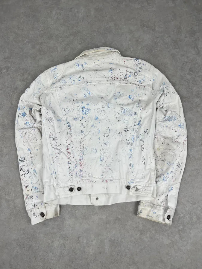 Versace Royal Erased White Denim Jacket edrrLwf 5