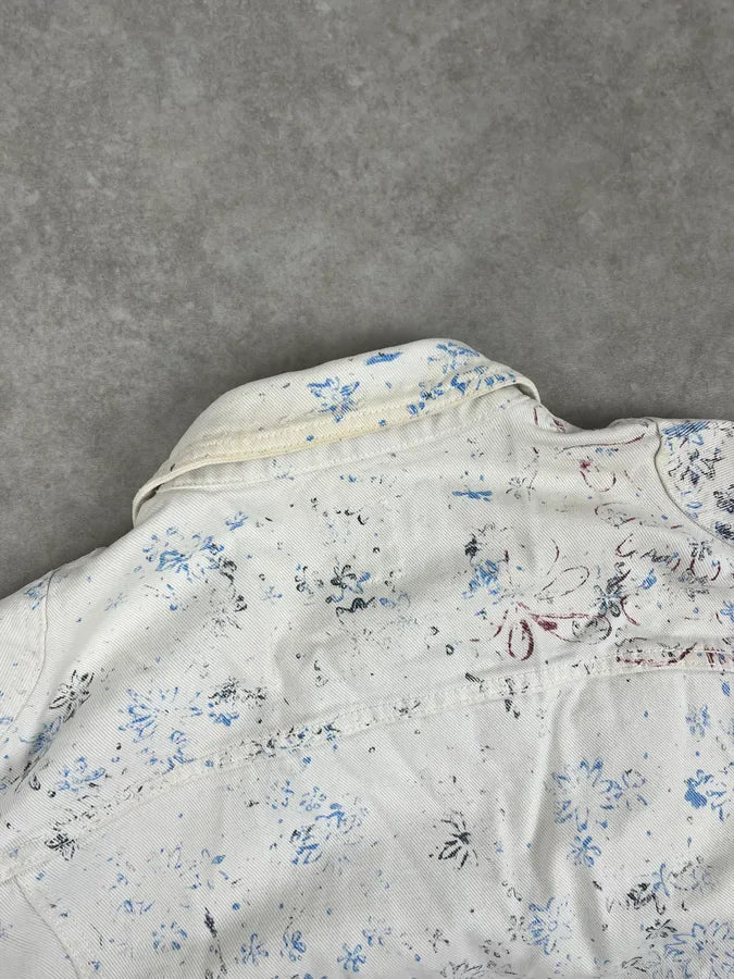 Versace Royal Erased White Denim Jacket edrrLwf 6