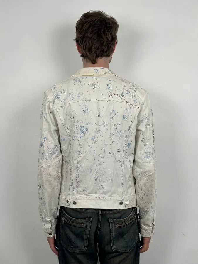 Versace Royal Erased White Denim Jacket edrrLwf 2