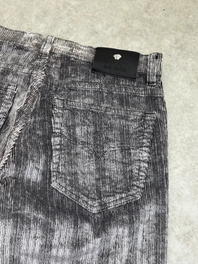 AW2003 Versace Silver Grey Ribbed Cozy Pants KNmDEhC 7
