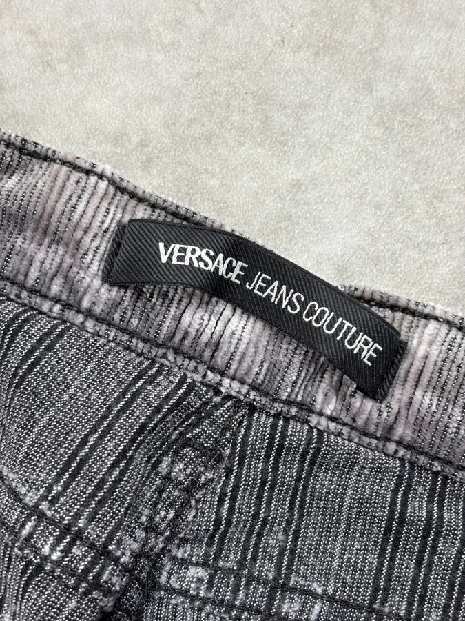 AW2003 Versace Silver Grey Ribbed Cozy Pants KNmDEhC 10
