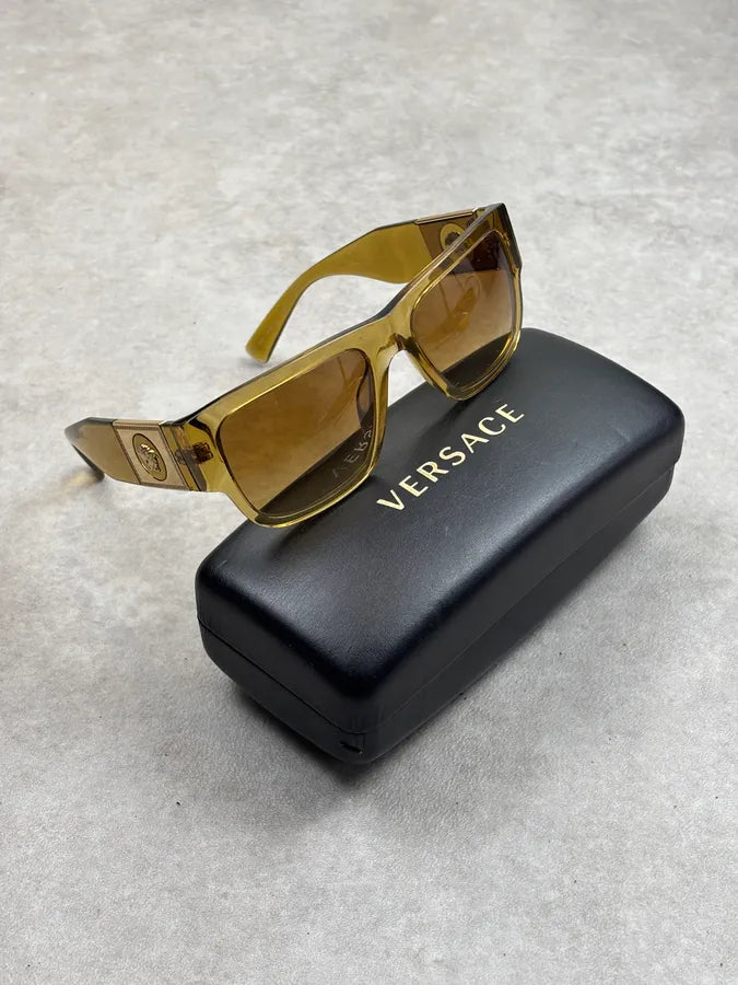 Versace Tortoiseshell Acetate Logo Sunglasses DWZnlSm 0