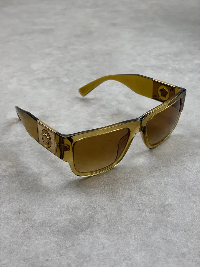 Versace Tortoiseshell Acetate Logo Sunglasses DWZnlSm 9