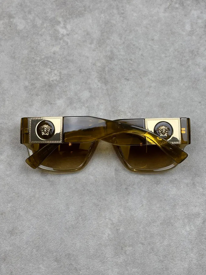Versace Tortoiseshell Acetate Logo Sunglasses DWZnlSm 4
