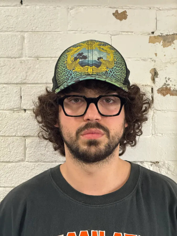 Versace H&M Turquoise Leopard Print Baseball Cap dVhKWWH 2