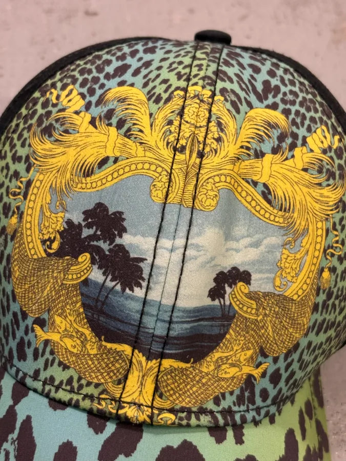 Versace H&M Turquoise Leopard Print Baseball Cap dVhKWWH 4