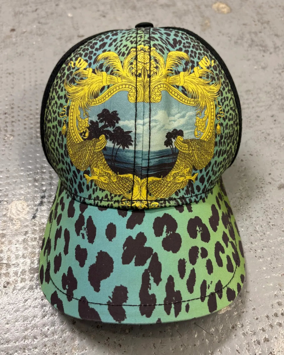 Versace H&M Turquoise Leopard Print Baseball Cap dVhKWWH 0