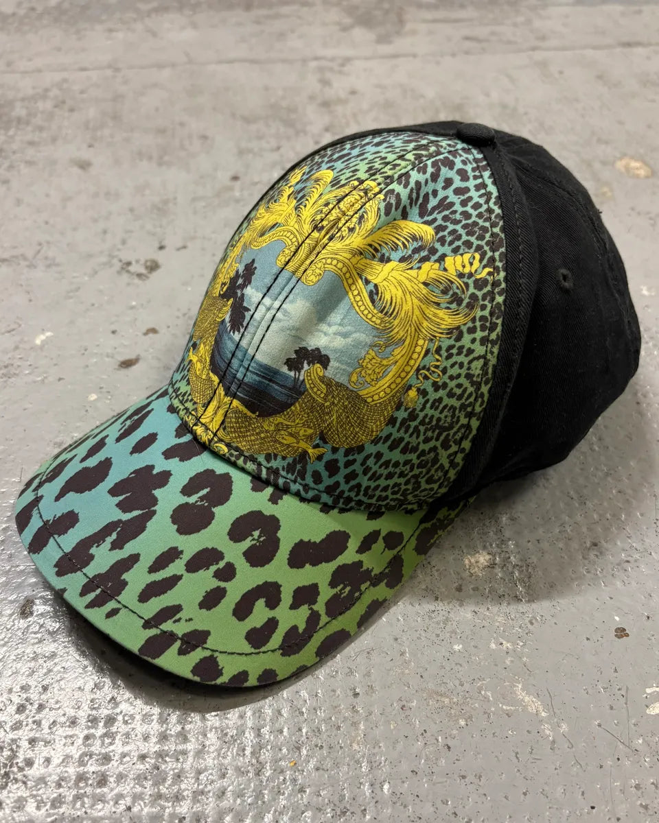 Versace H&M Turquoise Leopard Print Baseball Cap dVhKWWH 1