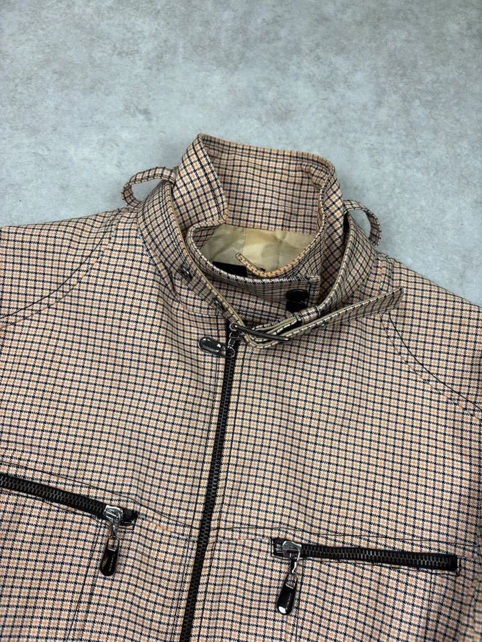 2000s Versace Beige Checkered Set Jacket & Skirt WmIUmwO 9