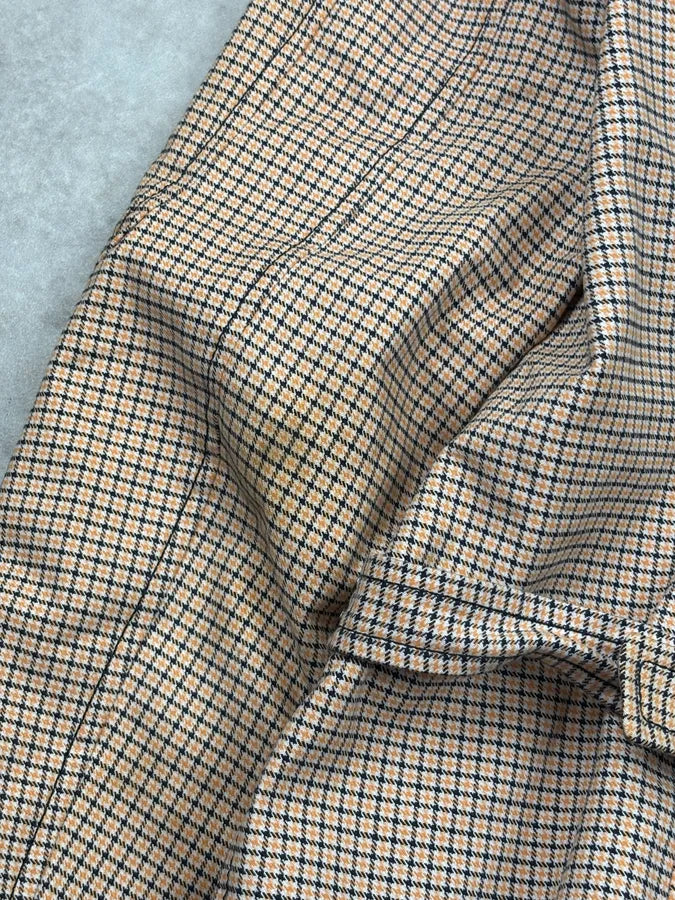 2000s Versace Beige Checkered Set Jacket & Skirt WmIUmwO 13