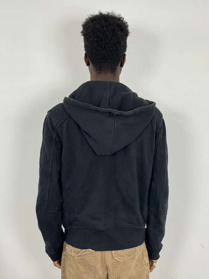 Balmain Navy Asymmetrical Zip Hooded Sweater VtxloCQ 1