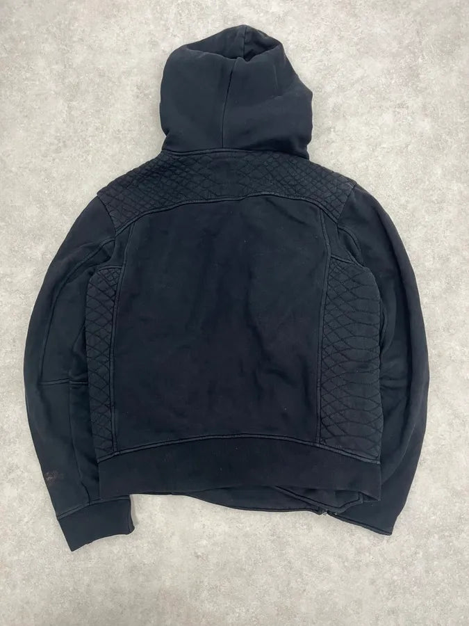 Balmain Navy Asymmetrical Zip Hooded Sweater VtxloCQ 5