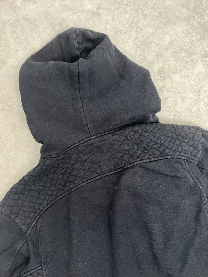 Balmain Navy Asymmetrical Zip Hooded Sweater VtxloCQ 6