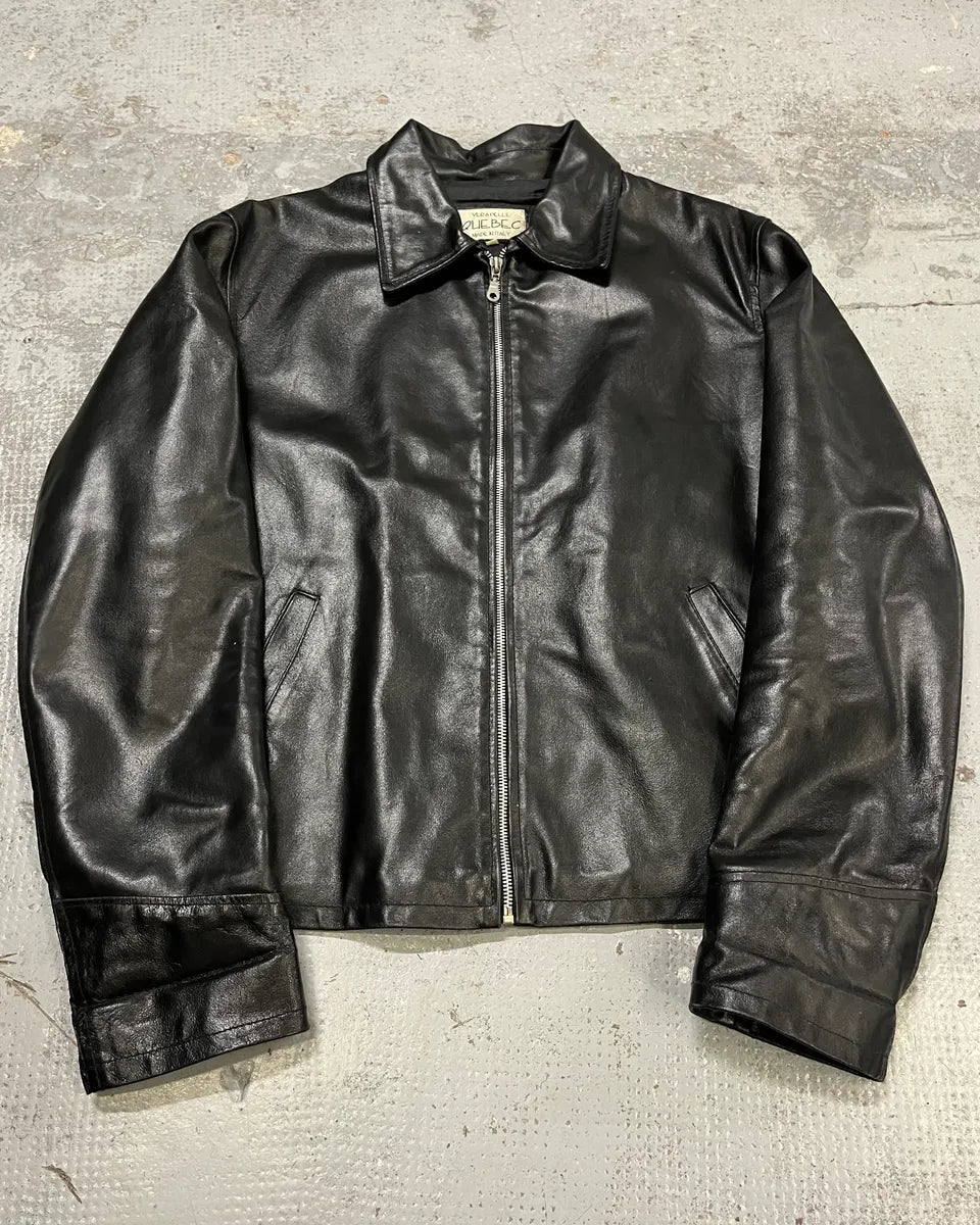 Vintage Black Classy Italian Leather Jacket dpfirau 0
