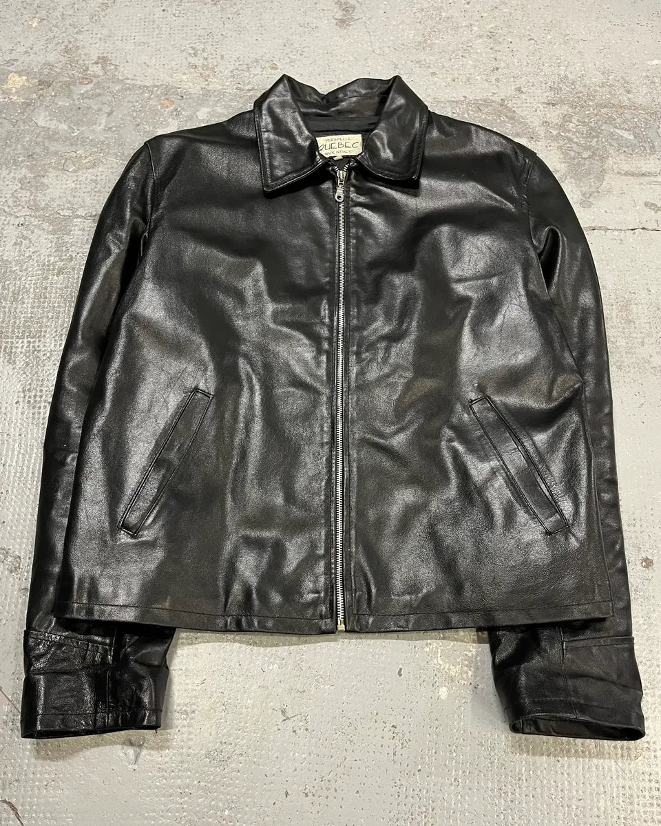 Vintage Black Classy Italian Leather Jacket dpfirau 3
