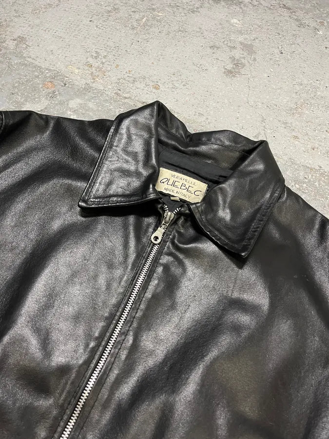 Vintage Black Classy Italian Leather Jacket dpfirau 4