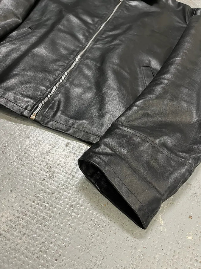 Vintage Black Classy Italian Leather Jacket dpfirau 5