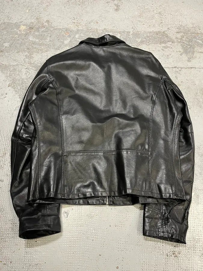 Vintage Black Classy Italian Leather Jacket dpfirau 6