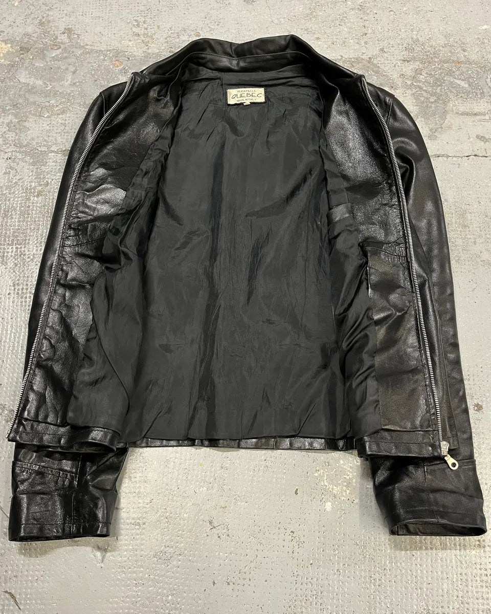 Vintage Black Classy Italian Leather Jacket dpfirau 7