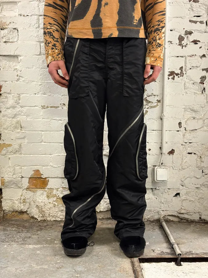 Archive Black Nylon Tornado Zip Pants RjPRbFW 0