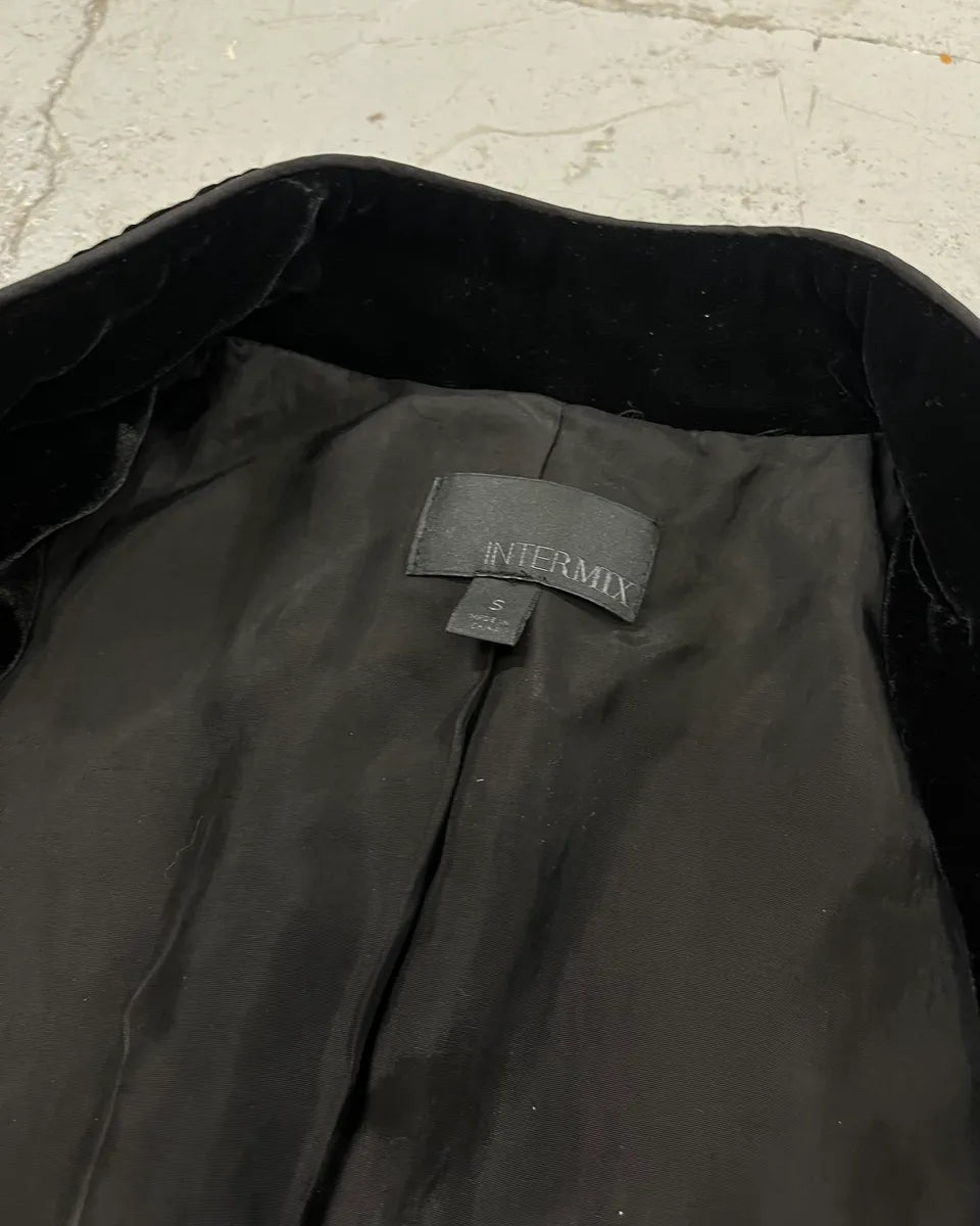 Vintage Black Velvet Golden Buttons Officer Jacket MRoHPoo 8